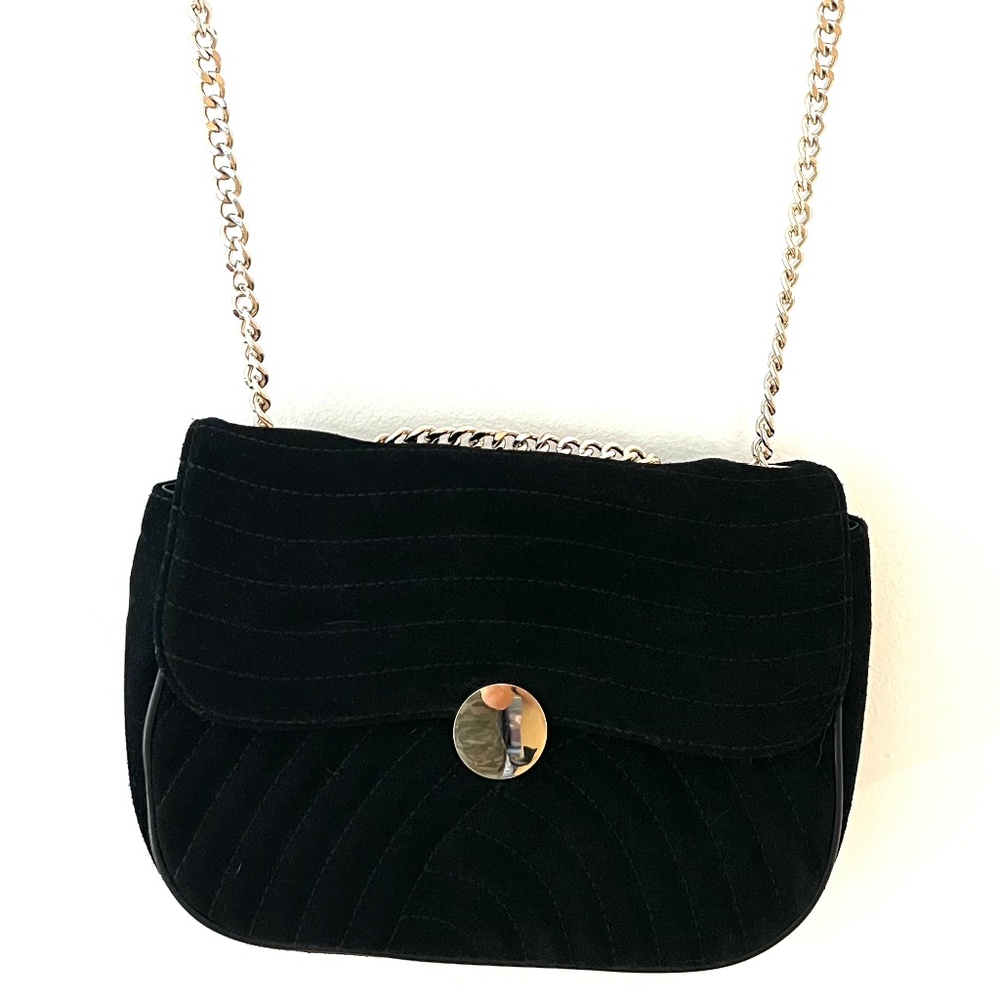 ZARA Black velvet purse
